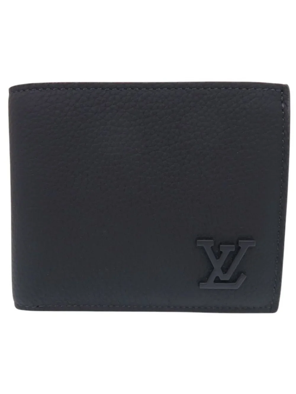 Louis Vuitton Portefeuille Marco Aerogram Leather Navy Bifold Wallet